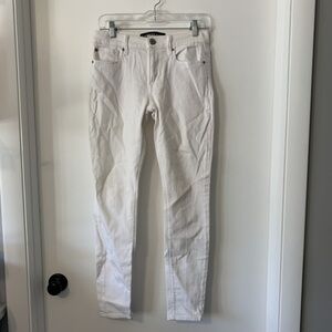 Express Jeans Denim Legging Women's Size 4 White Mid Rise‎ 5-Pocket